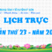 LỊCH TRỰC TUẦN THỨ 23 – NĂM 2021