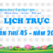 LỊCH TRỰC TUẦN THỨ 45 – NĂM 2021