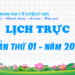 LỊCH TRỰC TUẦN THỨ 01 – NĂM 2022