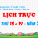 LỊCH TRỰC TUẦN THỨ 18 + 19 – NĂM 2022