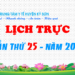 LỊCH TRỰC TUẦN THỨ 25 – NĂM 2022