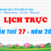LỊCH TRỰC TUẦN THỨ 27 – NĂM 2022