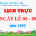 LỊCH TRỰC NGÀY LỄ 02-09-2022