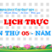 LỊCH TRỰC TUẦN THỨ 05 – NĂM 2023