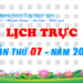 LỊCH TRỰC TUẦN THỨ 07 – NĂM 2023