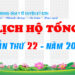 LỊCH TRỰC HỘ TỐNG TUẦN THỨ 22 – NĂM 2023