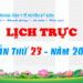 LỊCH TRỰC TUẦN THỨ 23 – NĂM 2023