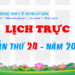 LỊCH TRỰC TUẦN THỨ 24 – NĂM 2023