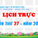 LỊCH TRỰC TUẦN THỨ 27 – NĂM 2023