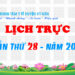LỊCH TRỰC TUẦN THỨ 28 – NĂM 2023