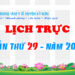 LỊCH TRỰC TUẦN THỨ 29 – NĂM 2023