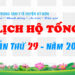 LỊCH HỘ TỐNG TUẦN THỨ 29 – NĂM 2023