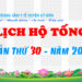 LỊCH HỘ TỐNG TUẦN THỨ 30 – NĂM 2023