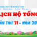 LỊCH HỘ TỐNG TUẦN THỨ 31 – NĂM 2023