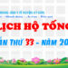 LỊCH HỘ TỐNG TUẦN THỨ 33 – NĂM 2023