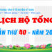 LỊCH TRỰC TOÀN VIỆN TUẦN THỨ 40 – NĂM 2023