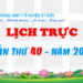 LỊCH TRỰC TOÀN VIỆN TUẦN THỨ 40 – NĂM 2023