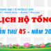 LỊCH HỘ TỐNG TUẦN THỨ 45 – NĂM 2023