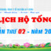 LỊCH HỘ TỐNG TUẦN THỨ 02 NĂM 2024