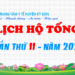 LỊCH HỘ TỐNG TUẦN THỨ 11 – NĂM 2024