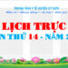 LỊCH TRỰC TOÀN VIỆN TUẦN THỨ 14 – NĂM 2024