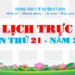 LỊCH TRỰC TOÀN VIỆN TUẦN THỨ 21 NĂM 2024
