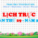 LỊCH TRỰC TOÀN VIỆN TUẦN THỨ 29 NĂM 2024