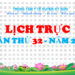 LỊCH TRỰC TOÀN VIỆN TUẦN THỨ 32 NĂM 2024