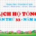 LỊCH HỘ TỐNG TUẦN THỨ 33 NĂM 2024