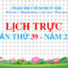 LỊCH TRỰC TOÀN VIỆN TUẦN THỨ 39 NĂM 2024