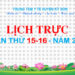 LỊCH HỘ TỐNG TUẦN THỨ 15 NĂM 2025