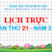 LỊCH TRỰC TOÀN VIỆN TUẦN THỨ 21 NĂM 2025