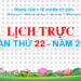 LỊCH HỘ TỐNG TUẦN THỨ 22 NĂM 2025