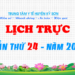 LỊCH TRỰC TOÀN VIỆN TUẦN THỨ 24 NĂM 2025