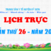 LỊCH TRỰC TOÀN VIỆN TUẦN THỨ 26 NĂM 2025
